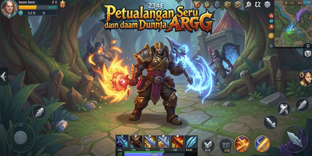 Screenshot gameplay <strong>234E</strong> menampilkan pertarungan seru dengan monster.