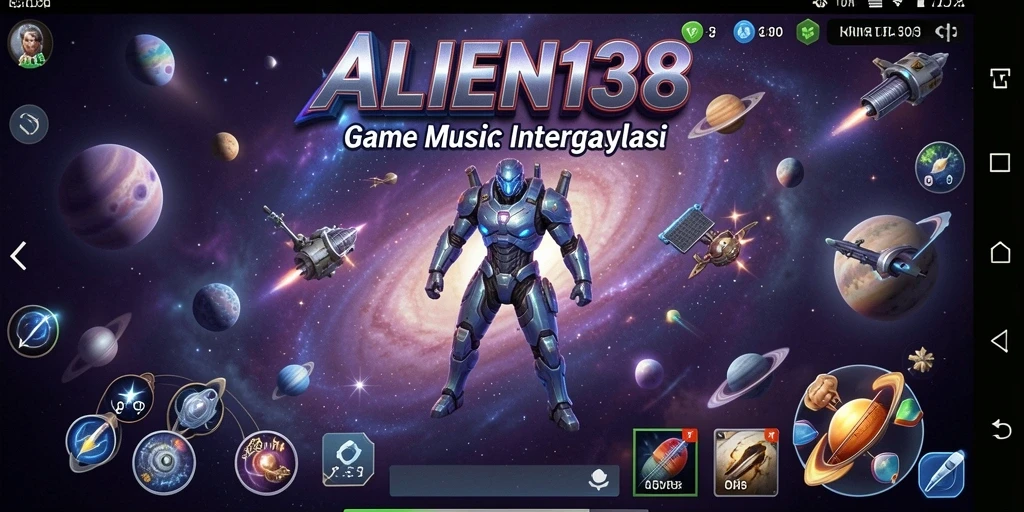 Tampilan gameplay interaktif di ALIEN138 dengan berbagai efek musik.