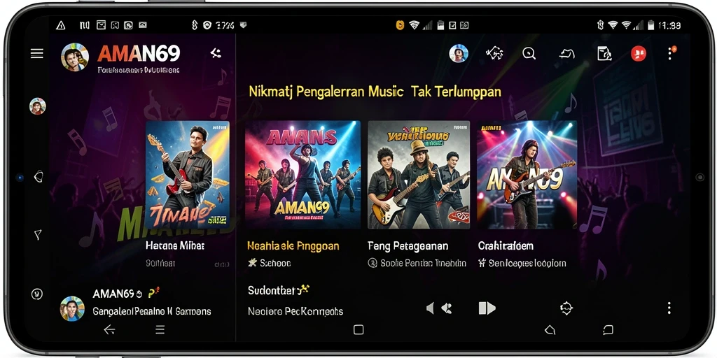 Tangkapan layar AMAN69 menampilkan gameplay musik yang menarik.