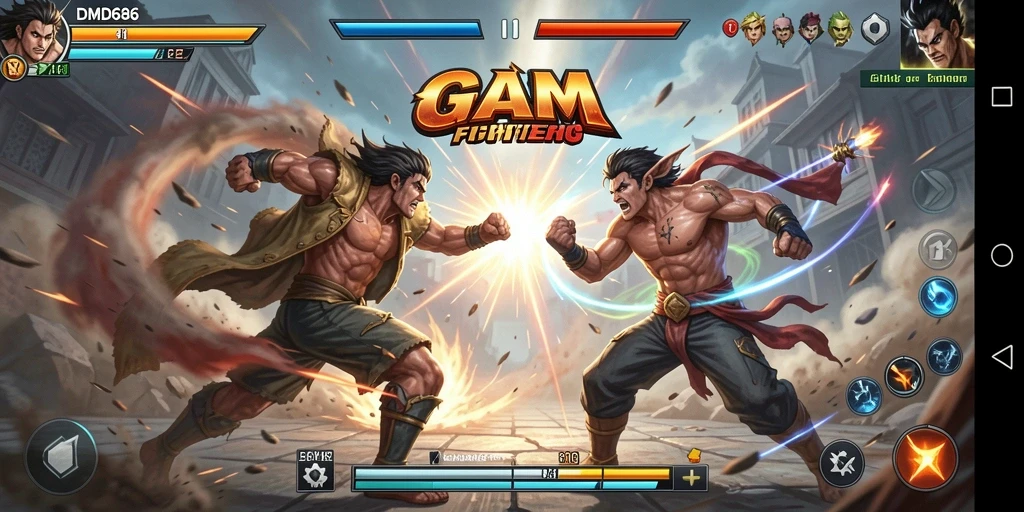 Screenshot utama menunjukkan pertarungan seru di DMD686.