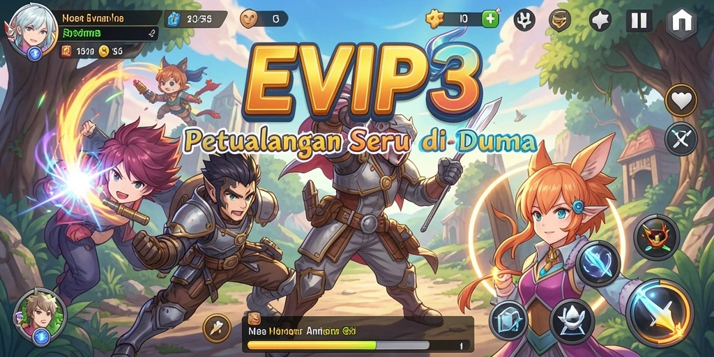 Tampilan gameplay epic dari EVIP3 dalam dunia Anime.