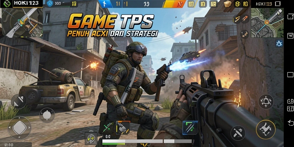 Screenshot gameplay HOKI123 menampilkan aksi menembak yang mendebarkan.
