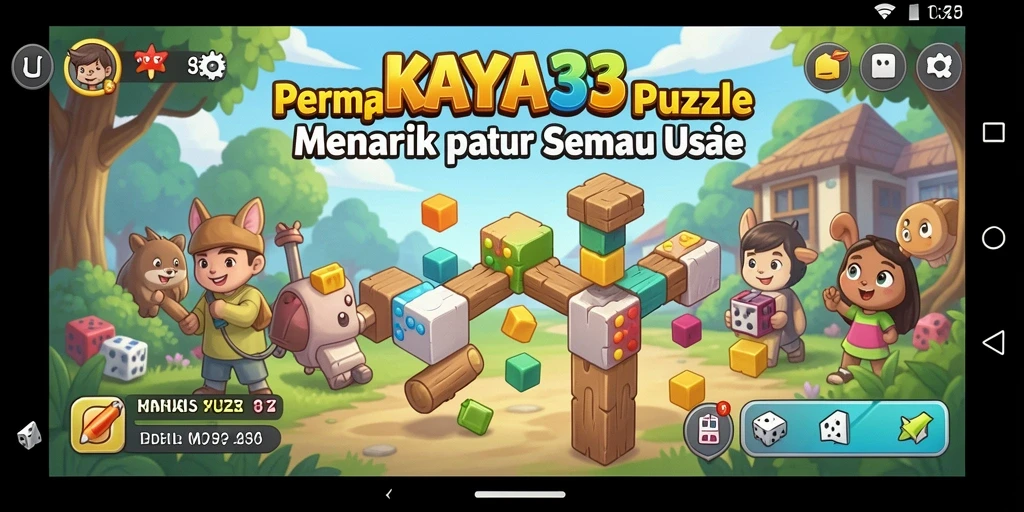 Gameplay KAYA33 menampilkan tantangan Puzzle penuh warna dan menyenangkan.