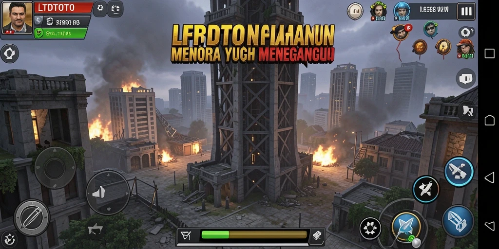 Screenshot LTDTOTO menampilkan intensitas pertarungan menara pertahanan.