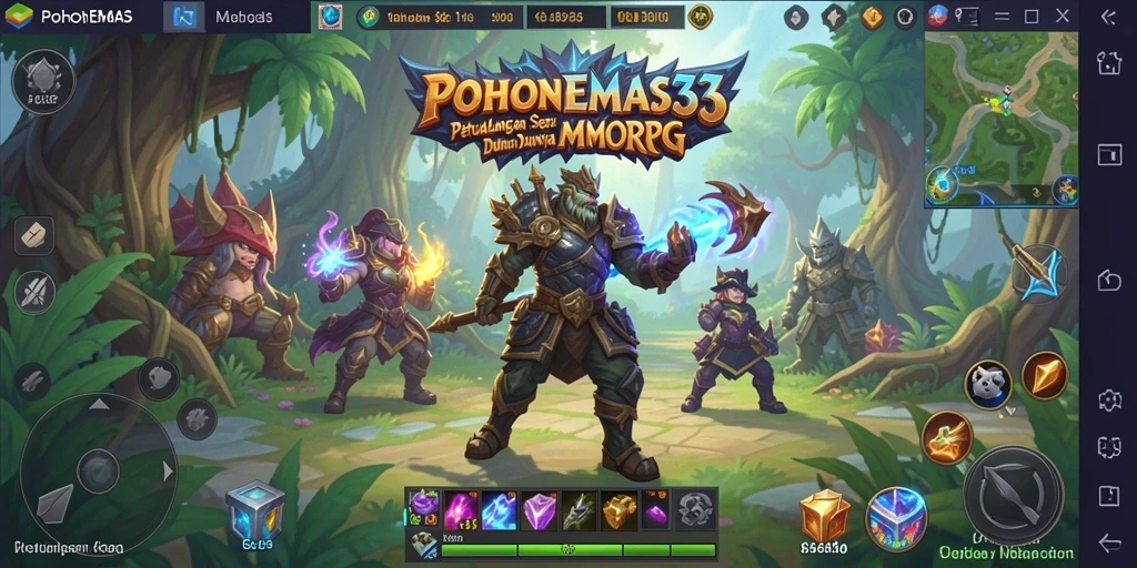 Tampilan gameplay menarik dari <strong>POHONEMAS33</strong> yang menampilkan pertarungan seru di dunia MMORPG.