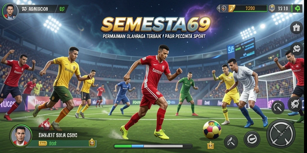 Tampilan dinamis dan seru dari permainan olahraga SEMESTA69.