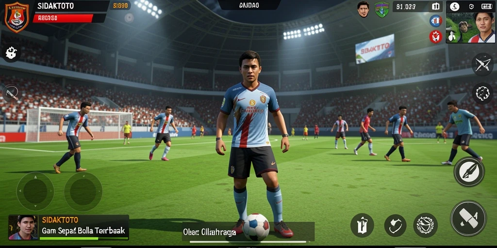 Gameplay seru dalam SIDAKTOTO dengan aksi sepak bola nyata.